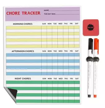 Магнитная доска Inkdotpot, трекер рутинной работы, диаграмма для холодильника, диаграмма поведения для сухого стирания, ответственность детей 8.5x11 Inches разноцветный