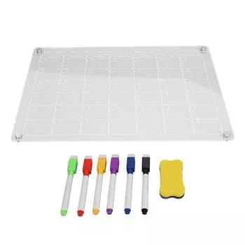 Магнитная доска-календарь, доска для сухого стирания на холодильнике с 6 маркерами, ластик для лечения болезни Альцгеймера