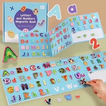 Магнитная доска-пазл с алфавитом и цифрами: Развивающая игрушка на сопоставление прописных и строчных букв и правописание