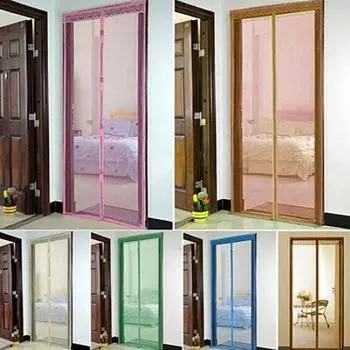 Магнитная дверная ширма премиум-класса с функцией громкой связи, волшебная сетчатая занавеска против комаров и насекомых 90cm by 210cm кофейный