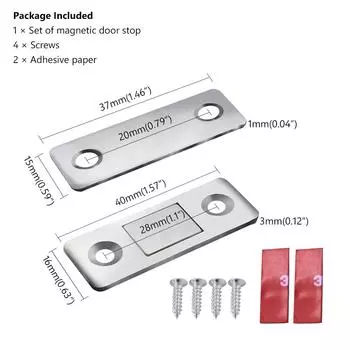 Магнитная дверная защелка шкафа, магнитная защелка, дверной держатель, доводчик для шкафа, серебристый 1PCS