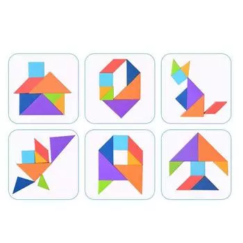 Магнитная головоломка Танграм Игра Обучающая обучающая игра Рисование Настольные игры Деревянная игрушка