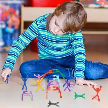 Магнитная игрушка «Человек», красочный гуманоидный магнит на холодильник, гибкая игрушка-фиджет для дома, офиса, путешествий, детей и взрослых, игрушка для снятия стресса, рождественский подарок чёрный