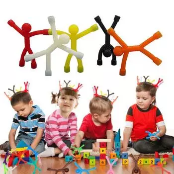 Магнитная игрушка для человека, красочный гуманоидный магнит на холодильник, гибкая мини-игрушка для людей, домашний офис темно-синий