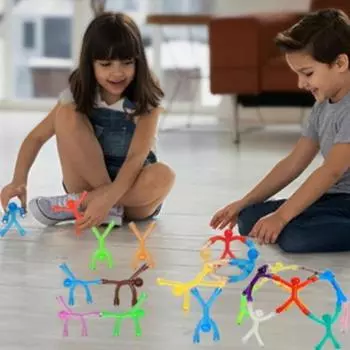 Магнитная игрушка для человека, красочный гуманоидный магнит на холодильник, гибкая мини-игрушка для людей, дома темно-синий