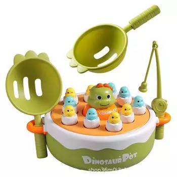 Магнитная игрушка-рыболов Дино прыгает и ловит рыбу для детей Standard Package [Batteries Not Included]