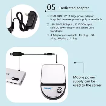 Магнитная мешалка Ciblanc, максимальная емкость для перемешивания, 3500 мл AU Plug чёрный