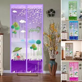 Магнитная москитная сетка для двери, окна, защита от насекомых, дверная ширма, магнитная занавеска без помощи рук 100*210 кофейный