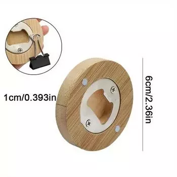 Магнитная открывалка для бутылок из бамбука и дереваРучная работа Подходит для свадебных подарков 6x1cm 1pc