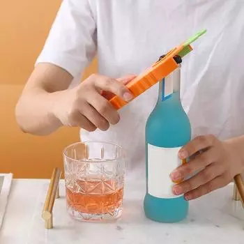 Магнитная открывалка для бутылок, консервный нож, нескользящая, трудосберегающая, поворотная крышка для бутылок, пивная открывашка, мультяшная морковка, кухонные гаджеты
