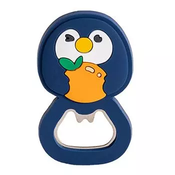 Магнитная открывалка для бутылок в мультяшном стиле с изображением животных, прочная многофункциональная открывалка для пива из ПВХ для дома Goose