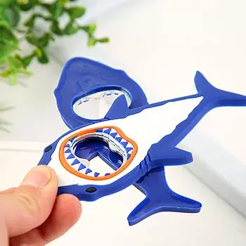 Магнитная открывалка для вина, креативный трудосберегающий штопор с изображением океанской акулы, кухонные аксессуары синий