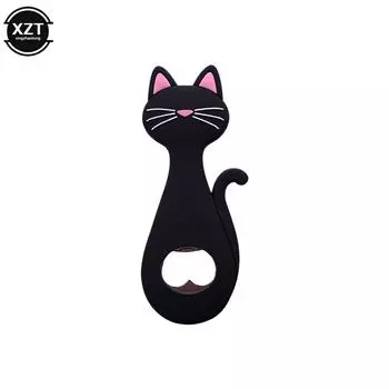 Магнитная открывашка для бутылок на холодильник Мультяшная открывашка для бутылок пива Магнитный кот Украшение для холодильника Магнитная открывашка для пива чёрный