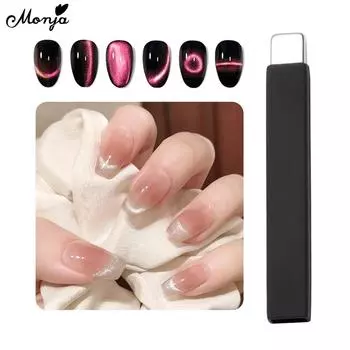 Магнитная палочка Monja 3D кошачий глаз полоска для ногтей сильный эффект магниты с черным силиконовым чехлом устойчивый к поломкам DIY маникюрный дизайн инструмент