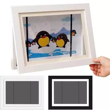 Магнитная передняя открытая деревянная фоторамка А4 бумага детский художественный держатель для хранения домашнего декора белый