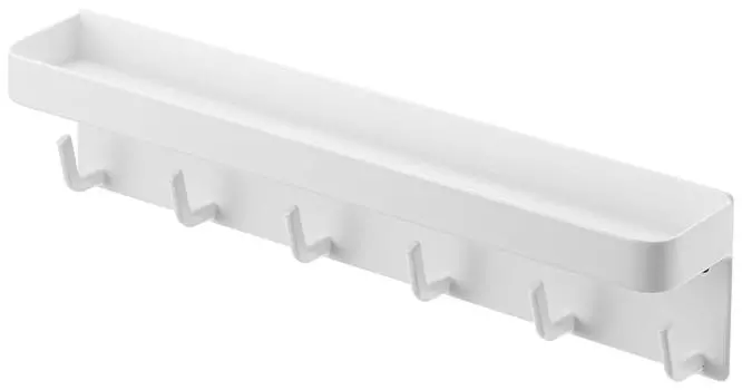 Магнитная подставка для ключей Yamazaki Home с лотком из стали, один размер, белый