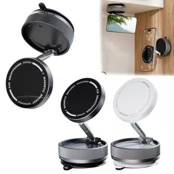 Магнитная подставка для телефона MagSafe N52 Магнитное крепление для телефона с кольцом Складной универсальный автомобильный держатель для телефона для iPhone чёрный