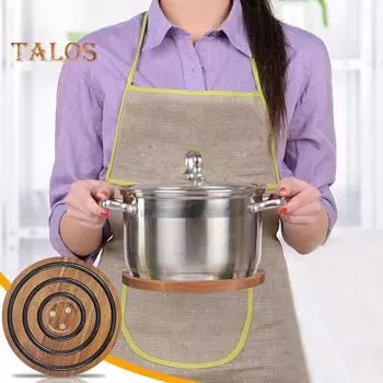 Магнитная подставка под кастрюлю, набор, термостойкая деревянная подставка под горячее с противоскользящими силиконовыми кольцами, нескользящие подставки для горячих кастрюль 1pc