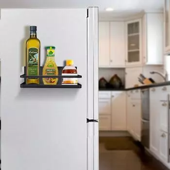 Магнитная полка для хранения, кухонный холодильник, держатель для приправ и всякой всячины, товары для дома B чёрный