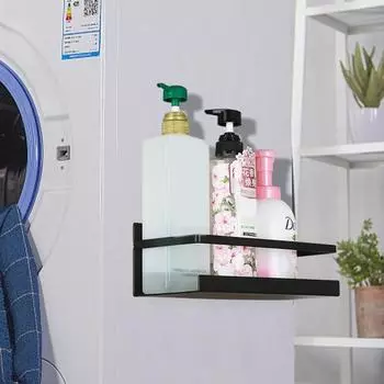 Магнитная полка для хранения на холодильнике, держатель для специй на холодильнике, устойчивая к коррозии, прочная, выдерживающая большие нагрузки чёрный