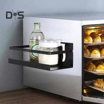 Магнитная полка для хранения на холодильнике, держатель для специй на холодильник, устойчивая к коррозии, прочная, выдерживающая нагрузку магнитная полка для специй чёрный