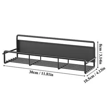 Магнитная полка для хранения специй черная полки для холодильника органайзер для шкафа кухонные аксессуары боковая полка для холодильника L