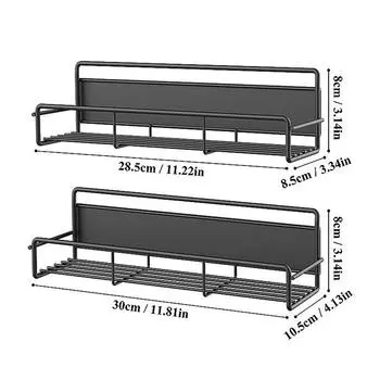 Магнитная полка для хранения специй черная полки для холодильника органайзер для шкафа кухонные аксессуары боковая полка для холодильника S and L