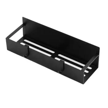 Магнитная полка для специй на холодильник с крючком, подвесная подставка для приправ, для хранения на кухне, черная