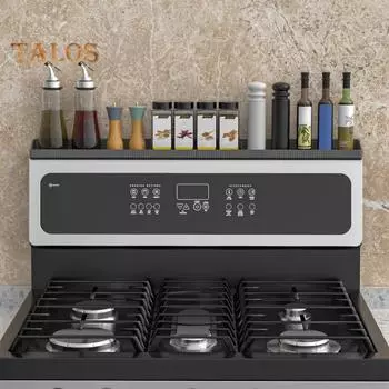 Магнитная полка для специй на плите, термостойкая, нескользящая, многоразовая, легко моется, универсальный органайзер для плиты, полка над плитой серый