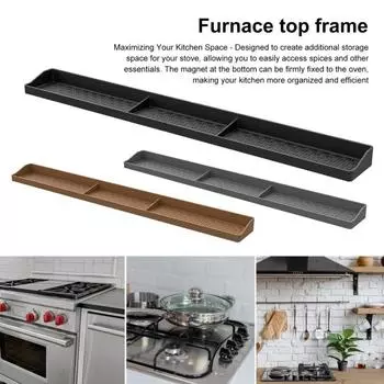 Магнитная полка для специй на плите, термостойкая, нескользящая, многоразовая, легко моется, универсальный органайзер для плиты, полка над плитой серый