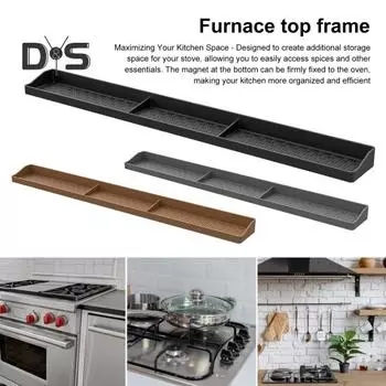 Магнитная полка для специй на плите, термостойкая, нескользящая, многоразовая, легко моется, универсальный органайзер для плиты, полка над плитой серый
