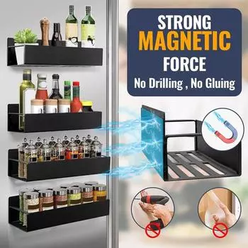 Магнитная полка для специй Yousheng для холодильника, большая емкость, устойчивая к коррозии, для холодильника, кухонного шкафа, органайзер для приправ A