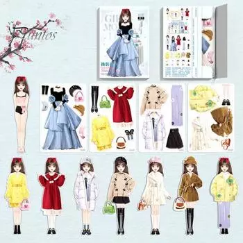 Магнитная принцесса одевается бумажная кукла ролевая игра игрушка гладкая без заусенцев поощряет создание забавной одежды одевалка игра-головоломка A