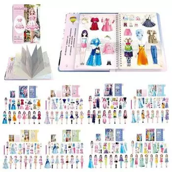 Магнитная принцесса одеваются бумажная кукла одеваются бумажная игрушка магнит люди одежда головоломки игра ролевые игры наклейка C