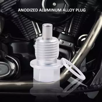 Магнитная пробка для слива масла, высокопрочный алюминиевый сплав M14x1,5, магнит с резьбой, сливная гайка, болт, прокладка, запасные аксессуары серебряный