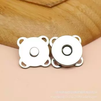 Магнитная пряжка «Цветок сливы», окрашенная цветная магнитная магнитная пряжка, невидимая скрытая пряжка, пришитая вручную пуговица, аксессуары для сумок 14mm * silver * hand sewn magnetic buckle