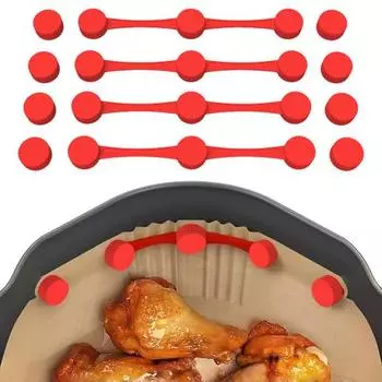 Магнитная пряжка для фритюрницы для пергаментной бумаги, пряжка из пищевого силикона, высокотемпературная стойкость, зажимы для подкладки фритюрницы для предотвращения возгорания бумаги 1pc красный