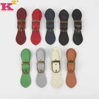 Магнитная пряжка из натуральной кожи разных цветов для сумок ручной работы серый