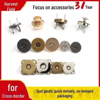 Магнитная пряжка с двумя колпачками, сшитая вручную, с заклепкой