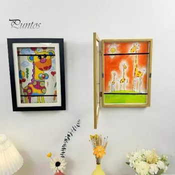 Магнитная рамка для детского рисунка с эластичной лентой, открывающаяся спереди, для гостиной, галереи, настенного украшения, детской картины, рисунка, искусства, фото, картины, витрины