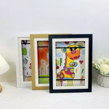 Магнитная рамка для детского рисунка с эластичной лентой, открывающаяся спереди, для гостиной, галереи, настенного украшения, детской картины, рисунка, фоторамки