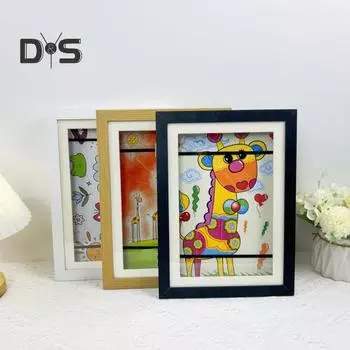 Магнитная рамка для детского рисунка с эластичной лентой, открывающаяся спереди, для гостиной, галереи, настенного украшения, детской картины, рисунка, фоторамки