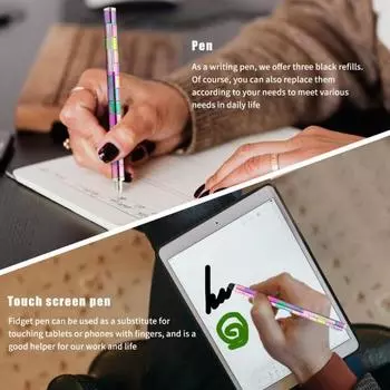 Магнитная ручка для декомпрессии, металлическая игрушка для письма, снятие стресса, многофункциональная деформируемая ручка для письма, детская игрушка серебряный