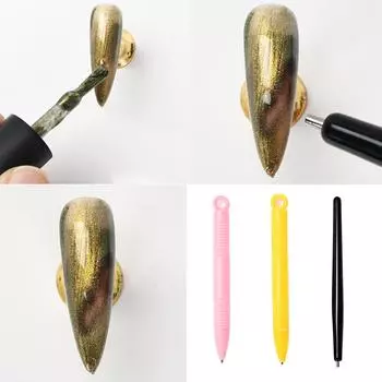 Магнитная ручка для стального шарика, портативный маникюрный инструмент для нанесения точек на ногти, маникюрный инструмент для дизайна ногтей, сильные магнитные ручки для ногтей чёрный