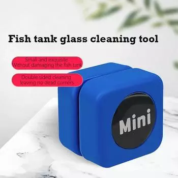 Магнитная щетка для аквариума, скребок для удаления плавающих водорослей, изогнутый очиститель для стекол, мини-скребок, магнит для чистки стекол в аквариуме чёрный