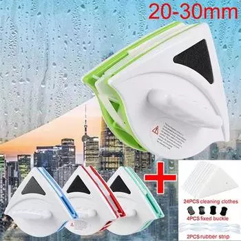 Магнитная щетка для окон, щетка для чистки стекла, инструмент для протирки окон, двухсторонняя магнитная щетка для мытья стекла, инструмент для бытовой чистки
