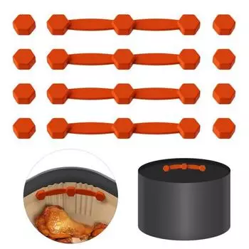 Магнитная силиконовая пряжка для фритюрницы для пергаментной бумаги, термостойкие пищевые подкладки, быстросъемные фиксированные зажимы для подкладок фритюрницы 2pcs красный