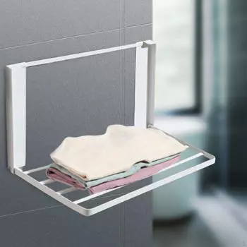 Магнитная складная полка, плавающие полки, железный дырокол, бесплатно для стиральной машины, полотенец, одежды чёрный