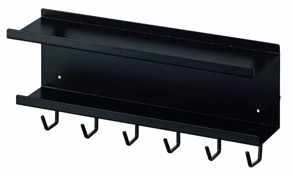 Магнитная стойка для хранения кабелей и маршрутизаторов Yamazaki Jitsugyo 5464, цвет черный, приблизительно. W40XD11XH18см Умное плавающее хранилище эффективно использует мертвое пространство