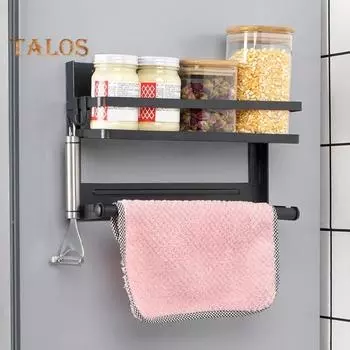 Магнитная стойка для хранения, однослойная/двухслойная, устойчивая к коррозии, конструкция ограждения, держатель для хранения специй Single Layer